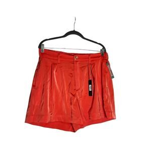 NWT Dictionary Ava Coral Extra High Rise Waist Satin Shorts Large